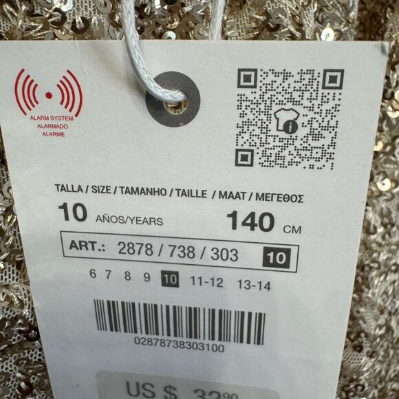 Zara Girls Sequin Mini Skirt Pull-on Holiday New - Picture 7 of 8